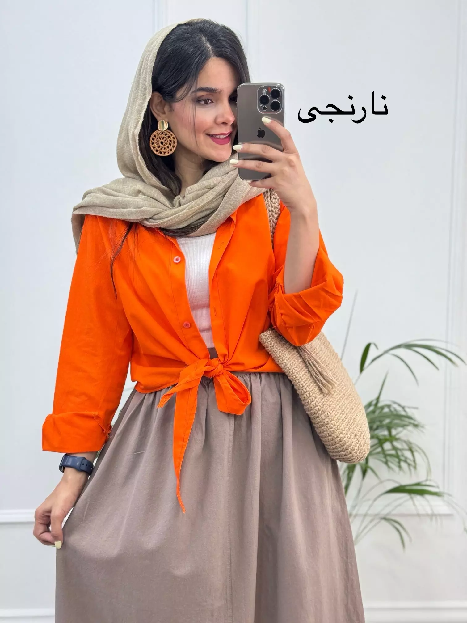 شومیز گره ای لینن آینور
